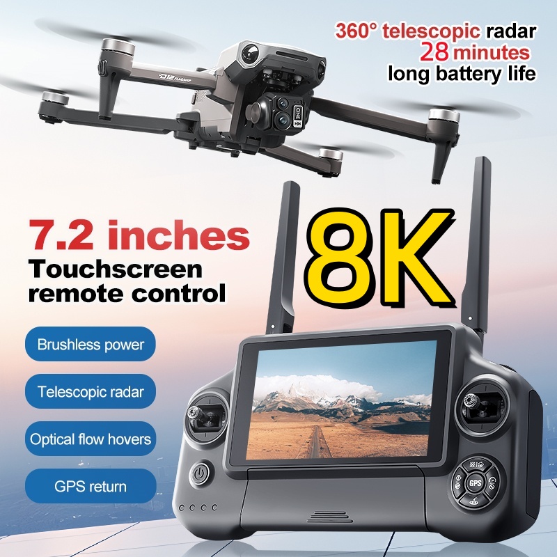 8K 3 Axis Gimbal Brushless 7.2 - Drone Rc Folding recension och pris