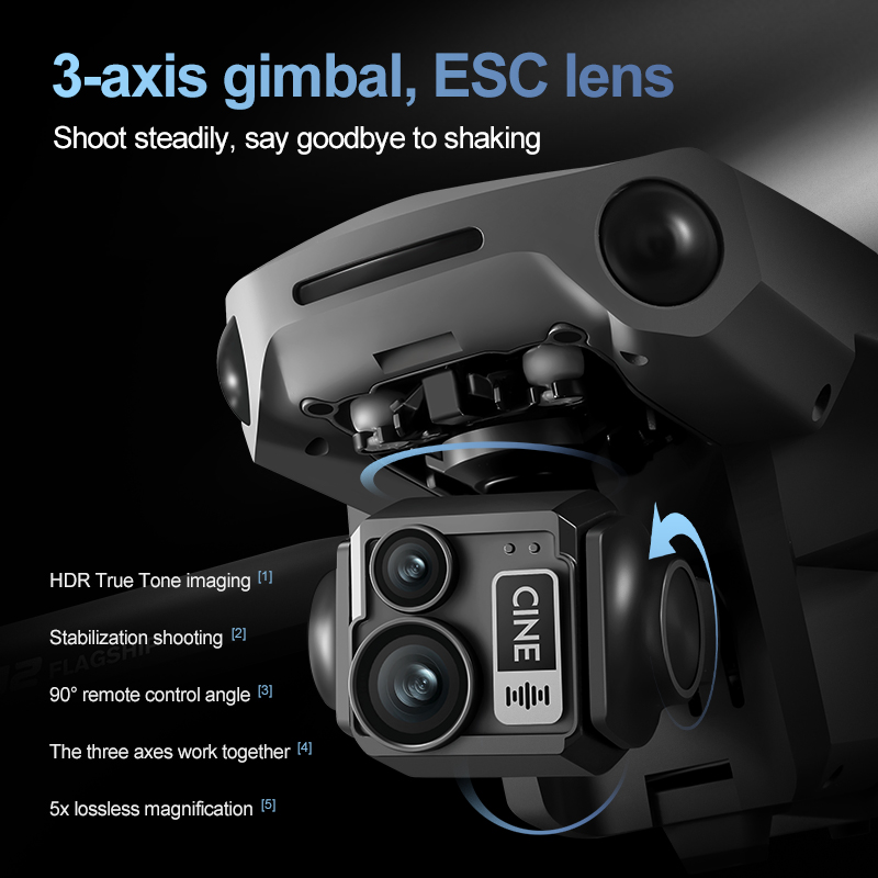 8K 3 Axis Gimbal Brushless 7.2 - Drone Rc Folding recension och pris