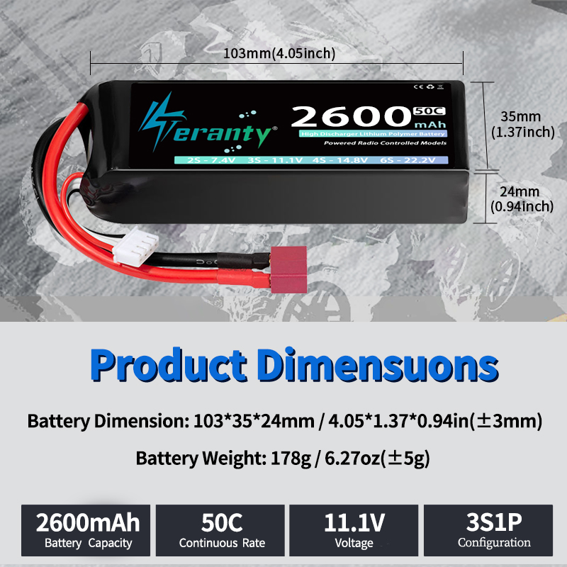 TERANTY 3S 2200/2400/2600mAh L - Drone Rc Boat recension och pris