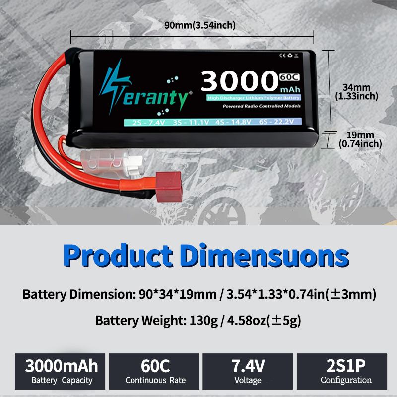 TERANTY 2S 3000mAh Lipo Batter - Analog Fpv Transmitter recension och pris