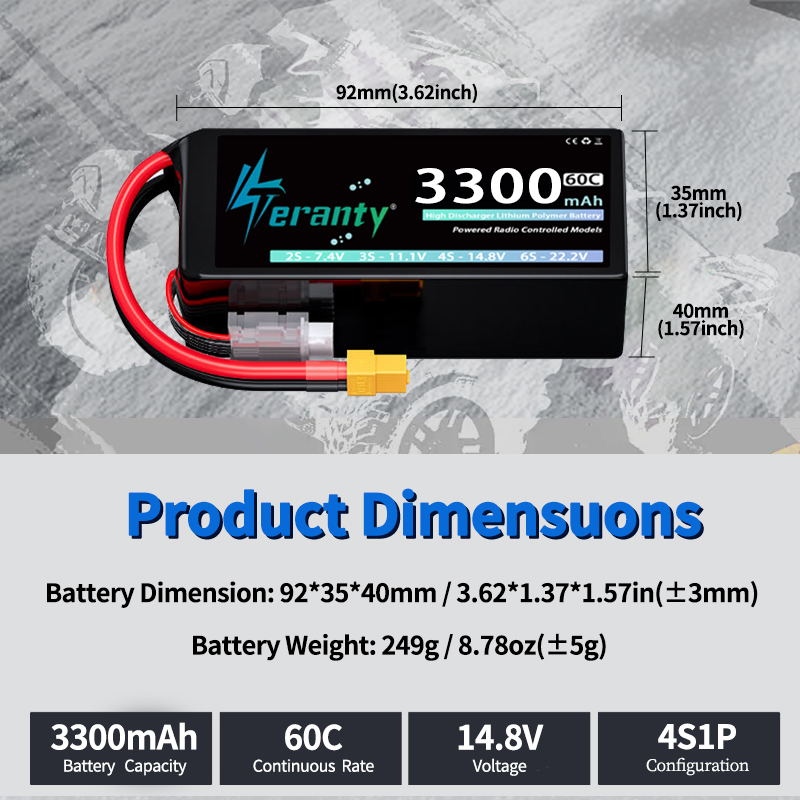 TERANTY 4S 3300mAh Lipo Batter - Drone Rc Boat recension och pris