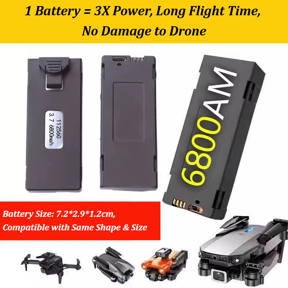 3.7V 6800mAh Spare Replacement - Drone E88 Rc Quadcopter recension och pris