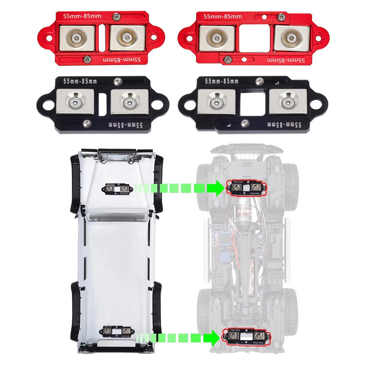 4PCS 55-85mm Adjustable Magnet - Rc Car Body Shell recension och pris