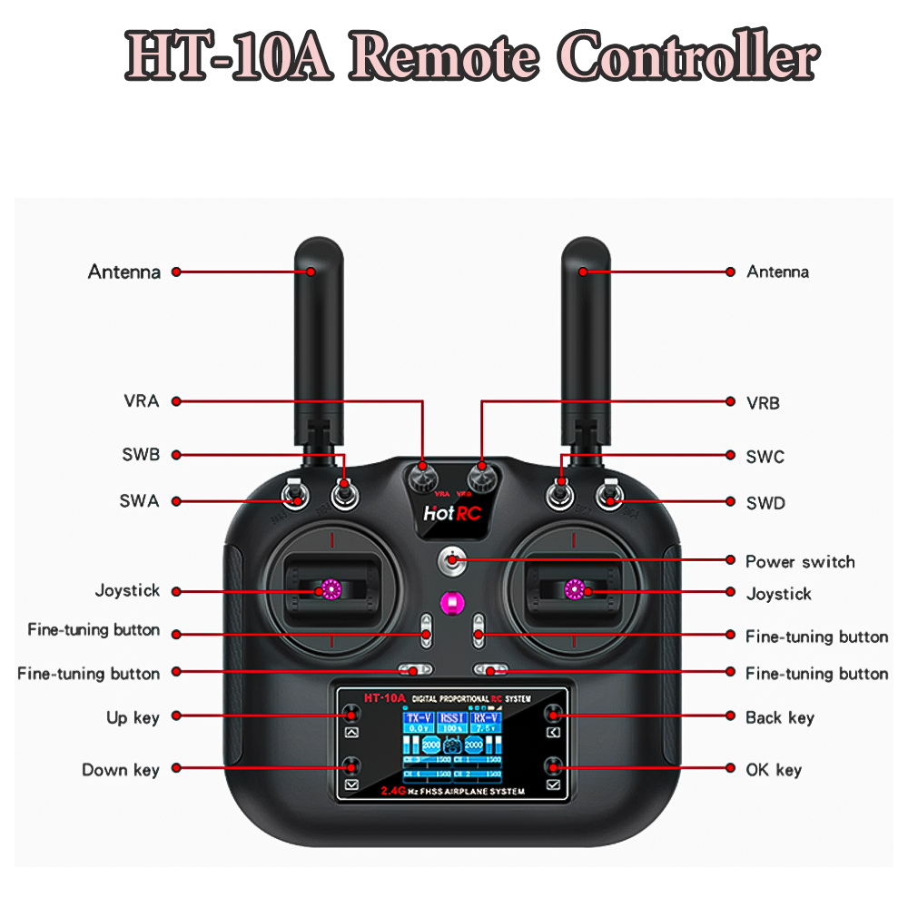 Hotrc HT-10A 2.4G 10CH Transmi - Drone Rc Boat recension och pris
