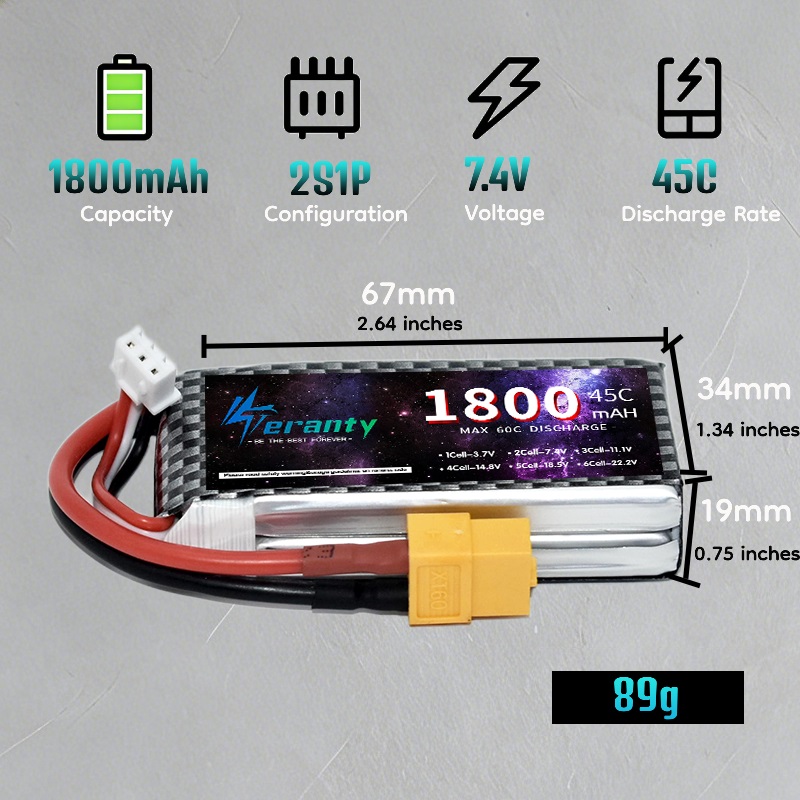 TERANTY 2S 3S 4S 1800mAh Lipo  - Drone Rc Boat recension och pris
