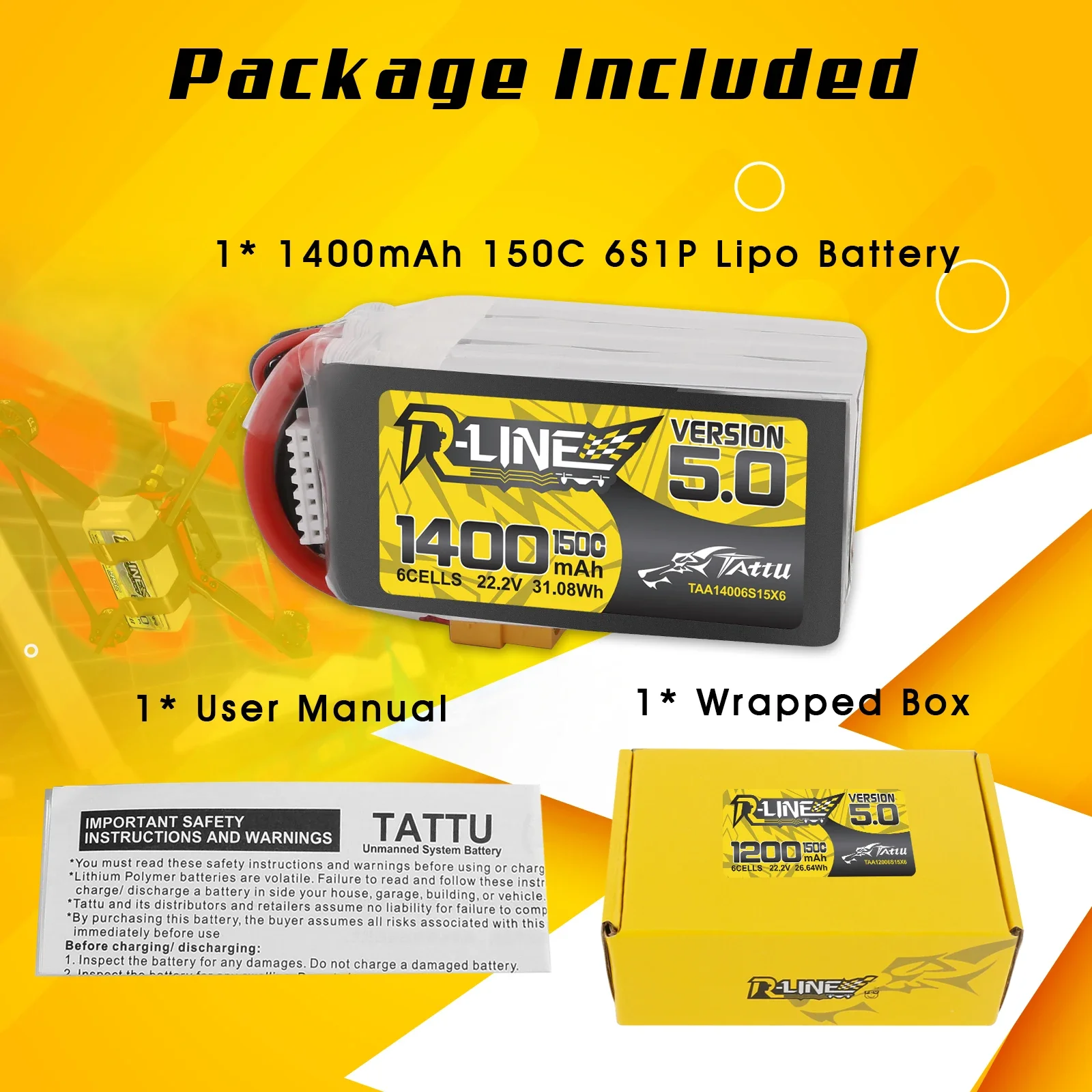 Tattu R-Line 1200mAh 1400mAh 6 - Drone Frame 5 Inch recension och pris