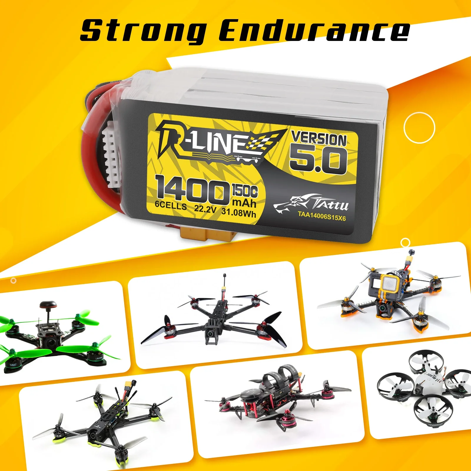 Tattu R-Line 1200mAh 1400mAh 6 - Drone Frame 5 Inch recension och pris